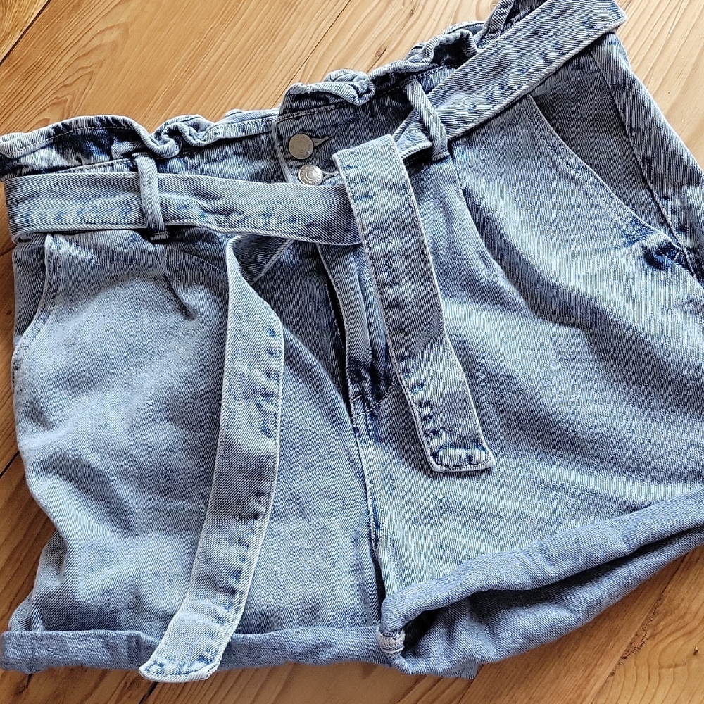 Denim Belted Shorts